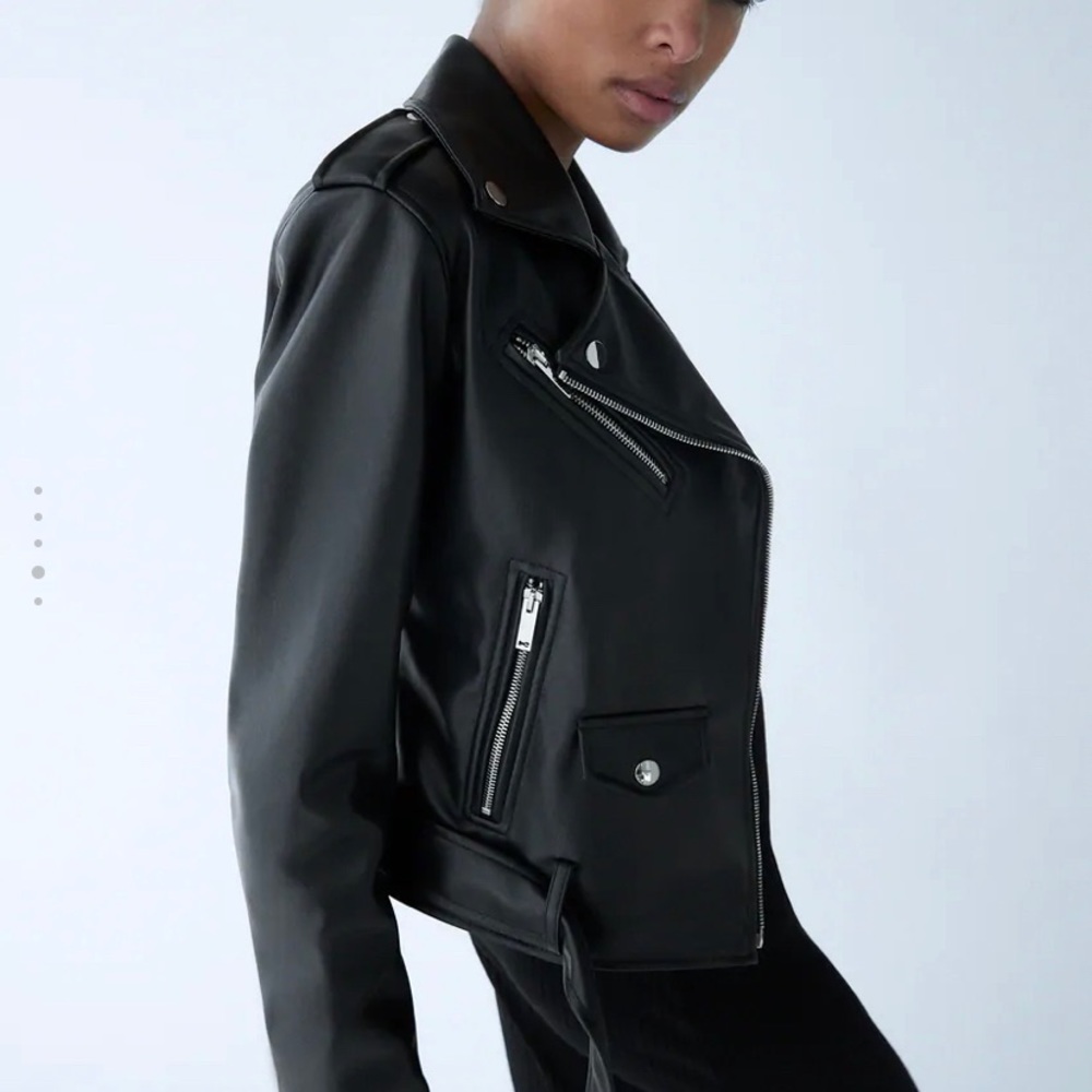 ZARA faux leather biker jacket